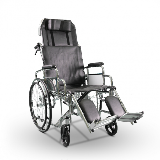 Wheelchair with adjustable back & height adjustable footrest 51cm FS954GC51